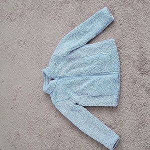 Light blue plush sherpa jacket girls S 7/8